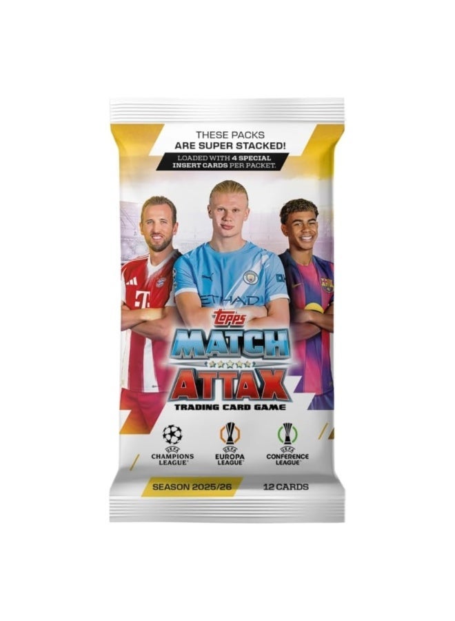 Topps Match Attax UCC 2025/2026 Collectible Football Trading Cards, Single Pack (12 Cards) - Image 1